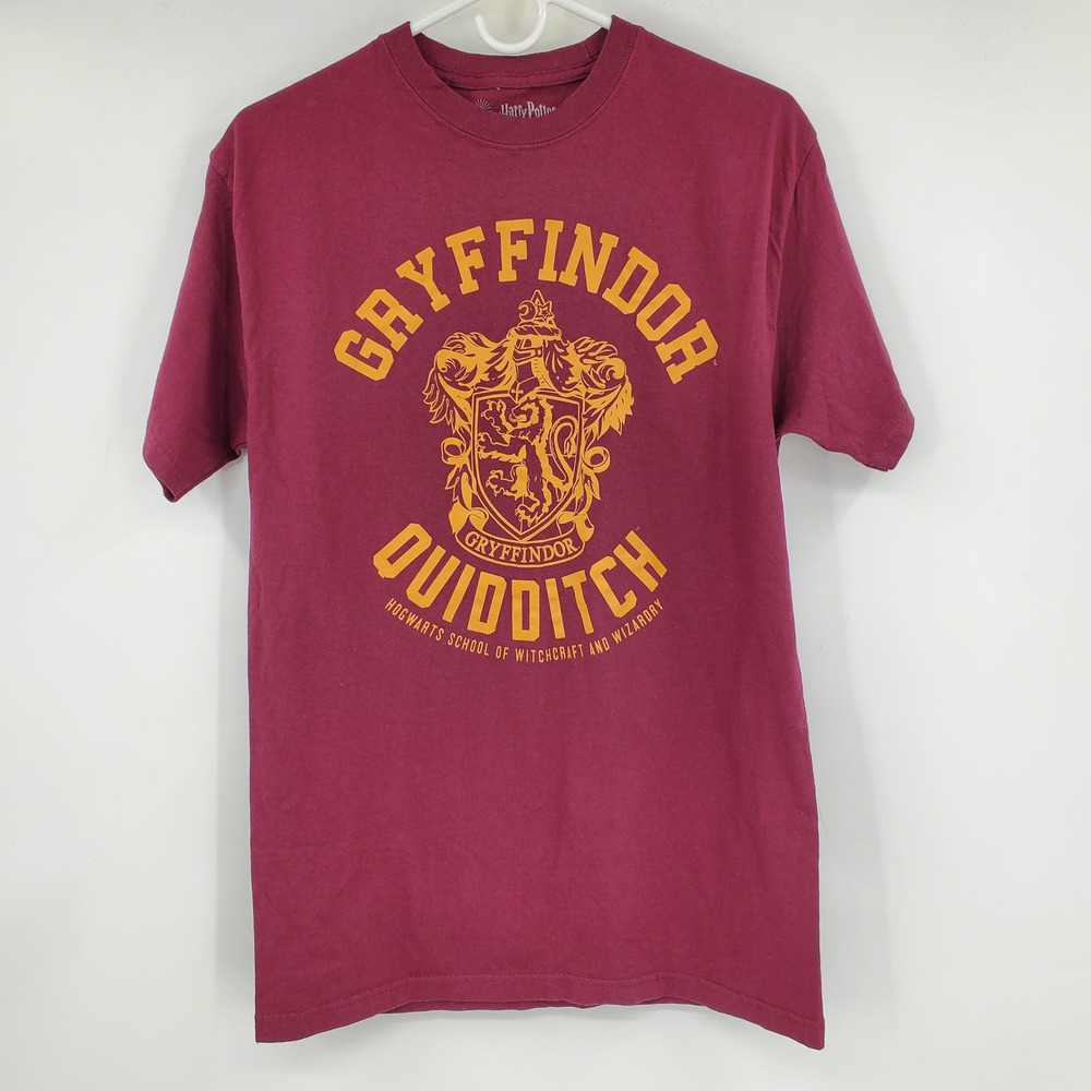Harry Potter Gryffindor‎ Quidditch T-Shirt Maroon Gold Graphic Tee Mens Medium